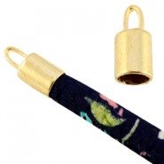 Metal cord end cap Ø 5mm with eyelet - Gold
